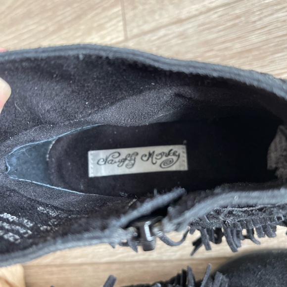 Naughty Monkey black fringe booties size 8 - Picture 3 of 5